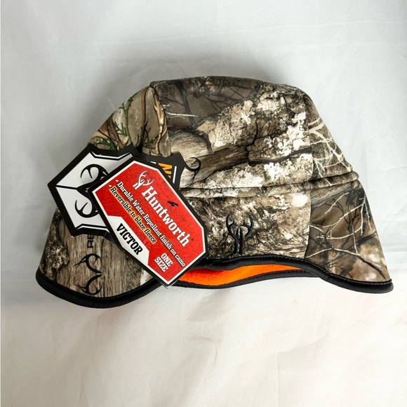 Huntworth Realtree Xtra Camo Men's Reversible Blaze Fleece Beanie Cap OS NWT - Picture 2 of 9